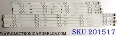 KIT DE LED´S PARA TV (8 PIEZAS) / LG NC490DGG-AAFX1-41 CAGAN01-1255A-P1 / NC490DGG-AAFX1-41 / GAN01-1255A-P1 / GAN01-1256A-P1 / VZ5D / PANEL'S LC490DGJ (SK)(A4) / NC490DGG-AAFXF / MODELOS 49UJ6300-UA / 49UJ6300-UA.BUS4LOR