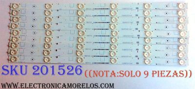KIT DE LED´S PARA TV (SOLO 9 PIEZAS) / 1131074 / HE48HNENT54587 / PANEL HD480DF-B31 / HD480DF-B31(020)\S0-B2 / MODELO NS-480510NA15 / NOTA IMPORTANTE:KIT CONSTA ORIGINALMENTE DE 10 PIEZAS ((INCOMPLETO SOLO 9 PIEZAS))