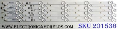 KIT DE LED´S PARA TV (8 PIEZAS) / TOSHIBA SVK550AC1 / SVK550AC1_WICOP_Rev04_5LED_20161212 / SVK550AC1_WICOP_Rev05_5LED_2019117 / PANEL K550WDRB / MODELOS 55LF621U19 / 55LF621U19 Rev.A / 55LF721U20