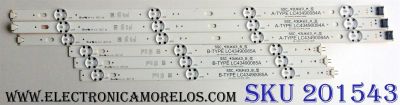 KIT DE LED´S PARA TV LG ((6 PIEZAS)) / NUMERO DE PARTE SSC_43UK63_A_S / SSC_43UK63_B_S / SSC_43UK63_7LED_REV01_180228 / LGD43091 / A-TYPE LC43490084A / B-TYPE LC43490085A / PANEL NC430DGG / NC430DUE / MODELOS 43UK6200PUA-UA / 43LM5700PUA / 43UN7000PUB