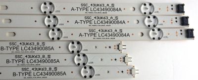 KIT DE LED´S PARA TV LG ((6 PIEZAS)) / NUMERO DE PARTE SSC_43UK63_A_S / SSC_43UK63_B_S / SSC_43UK63_7LED_REV01_180228 / LGD43091 / A-TYPE LC43490084A / B-TYPE LC43490085A / PANEL NC430DGG / NC430DUE / MODELOS 43UK6200PUA-UA / 43LM5700PUA / 43UN7000PUB - Imagen 4