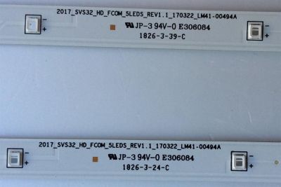 KIT DE LED´S PARA TV (2 PIEZAS) / SAMSUNG 2017_SVS32_HD_FCOM_5LEDS_REV1.1_170322_LM41-00494A / 43703A / LM41-00494A / E306084 / PANEL CY-JM032AGLR2V RR01 / MODELO UN32J4000 / UN32J4000EFXZA LA01 - Imagen 2