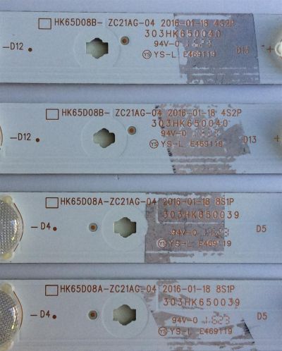 KIT DE LED PARA TV / HITACHI ((INCOMPLETO SOLO 9 PIEZAS)) HK650WLEDM-AH41H / HK65D08A-ZC21AG-04 / 303HK650039 / 2301065F700190 / 2010017616-1 / MODELO LE65K6R9	 - Imagen 3