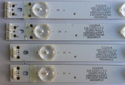 KIT DE LED PARA TV / HITACHI ((INCOMPLETO SOLO 9 PIEZAS)) HK650WLEDM-AH41H / HK65D08A-ZC21AG-04 / 303HK650039 / 2301065F700190 / 2010017616-1 / MODELO LE65K6R9	 - Imagen 2