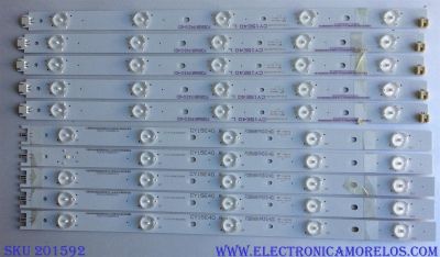 KIT DE LEDS PARA TV VIZIO ORIGINAL 10 PIEZAS / NUMERO DE PARTE IC-B-HWX40D495L / IC-B-HWX40D495R / 05638005052111 / 05638015011131 / E466169 / PANEL LSC400HN02-602 / LSC400HM10-S01 / MODELO E40-C2 / E40-C2 LWZQSFAR