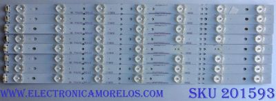 KIT DE LED´S PARA TV / RCA ((INCOMPLETO SOLO 8 PIEZAS)) V500HK1-PS6-12 / IC-A-KJAB50D354 / J-3129-R34 / MODELO LED50B45RQ	