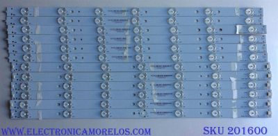 KIT DE LED´S PARA TV ( 12 PIEZAS) / VIZIO 140603-MBL-55L35D614WS2-L-C92 / 140603-MBL-55L35D614WS2-R-C92 / 01G95-A / 01G94-A / E465853 / 056380050381G / PANEL LC558DUJ (SG)(E3) / MODELO E550I-B2E