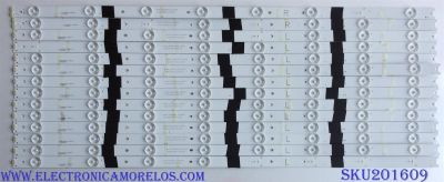 KIT DE LED´S PARA TV ( 14 PIEZAS) HITACHI SJ.HK.D6500801-2835BL-M / SJ.HK.D6500801-2835BR-M / 1.14.MD65002 / 1.14.MD65003 / 2301065F700180 / 151123D-HK.D650L01-2151-HL1004 / 151123D-HK.D650R01-2151-HL1004 / PANEL T650QVN02.0 / MODELO 65"