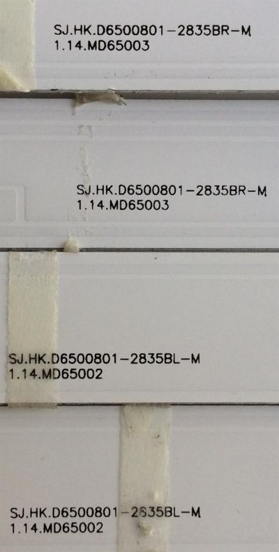 KIT DE LED´S PARA TV ( 14 PIEZAS) HITACHI SJ.HK.D6500801-2835BL-M / SJ.HK.D6500801-2835BR-M / 1.14.MD65002 / 1.14.MD65003 / 2301065F700180 / 151123D-HK.D650L01-2151-HL1004 / 151123D-HK.D650R01-2151-HL1004 / PANEL T650QVN02.0 / MODELO 65" - Imagen 2