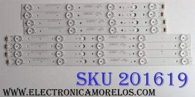 KIT DE LED'S PARA TV (8 PIEZAS) / LG / 170717A1G / KE54M4KK44 / 7710-64300-L100 / 208223 / 170717A1G / CRH-A4330300104L6CNRve1.0 / PANEL RLD430WY (LD0-304) / MODELO 43UJ6200-UA / 43UJ6200-UA.CUSYLH