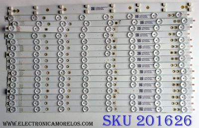 KIT DE LED'S PARA TV VIZIO (16 PIEZAS) / NUMERO DE PARTE LB50080 V0_00 / LB50080 V1_01 / LB50080 V0_00 81075 / LB50080 V1_01 81075 / 210BZ08D0B3030L00L / 1D5Y00000EA0 / PANEL TPT500U1-QVN03.U REV:S7B0A / MODELO M50-E1