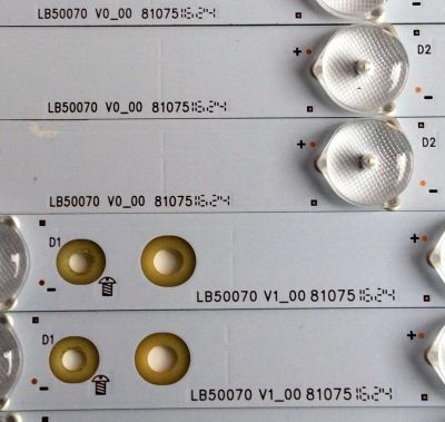 KIT DE LED'S PARA TV (12 PIEZAS) / VIZIO LB50070 / LB50070 V1_00 81075 / 210BZ06DR43030L23L / 3E7650000EC0 / PANEL TPT500J1-HVN07.U / MODELO D50N-E1 / D50N-E1 LTMWVTCT - Imagen 2