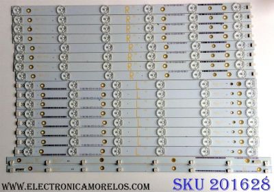 KIT DE LED'S PARA TV (16 PIEZAS) / VIZIO 500TT20 V3 / 500TT19 V3 / 500TT18 V2 / 500TT17 V2 / E88441 / YX-5001700-4D555-0-D-45A / YX-5001710-4D555-0-E-45A / PANEL TPT500J1-HVN04 / MODELOS D500I-B1 / D500I-B1 LTYWRTBQ / E500I-B1 / E500I-B1 LTY6PLKR