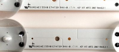 KIT DE LED'S PARA TV LG ((2 PIEZAS)) / NUMERO DE PARTE 6916L-2867A / 6916L2867A / SUNG WE155V0 E74739 / E84D1711A00540 / E84D1711A00539 / ART3 2867 REV0.3 1 / V17 43 / PANEL LC430DGG (FK)(M3) / MODELO 43UV340H-UA / 43UV340H-UA.BUSYLJM - Imagen 3