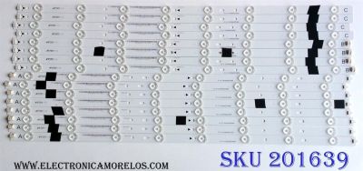 KIT DE LED'S PARA TV (16 PIEZAS) / JVC IC-D-VZAA65D390A / IC-E-VZAA65D390B / IC-E-VZAA65D390C / F110M9RP40F / E306084 / BC-F110M9RP40F-2-3-164-73 / 098101022173 / BC-F110M9RP40F-2-2-164-74 / BC-F110M9RP40F-2-2-164-75 / PANEL T650HVN05.0 / MODELO EM65FTR