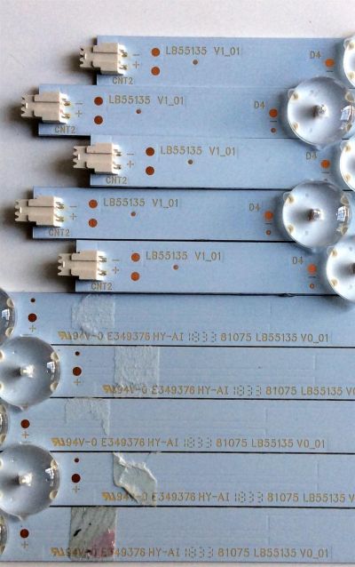 KIT DE LED'S PARA TV (10 PIEZAS) / INSIGNIA LB55135 V1_01 / E349386 / LB55135 V0_01 / 81075 / 2E59800000LE / 210BZ05DLB33MBM00L / 210BZ04DRB33MBM00L / PANEL TPT550U2-D072.L REV:S02B / MODELO NS-55DF710NA19 - Imagen 3