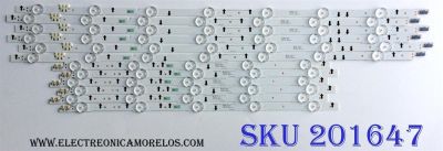 KIT DE LED'S PARA TV SAMSUNG (12 PIEZAS) / NUMERO DE PARTE D4GE-550DCA3-R3 / D4GE-550DCB-R3 / LM41-00099A / LM41-00099G / E88441 / 2014SVS55 / 140111 / BN96-30431A / BN96-30432A / PANEL'S CY-GJ055BGAVYH / GJ055BGA-B1 / MODELOS HG55NE477 / LH55DMEPLGA/GO