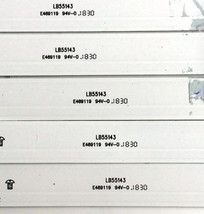KIT DE LEDS PARA TV HISENSE ORIGINAL 5 PIEZAS / NUMERO DE PARTE LB55143 / 1196105 / E469119 / PANEL HD550S1U81-L1 / MODELO 55R6000E - Imagen 3