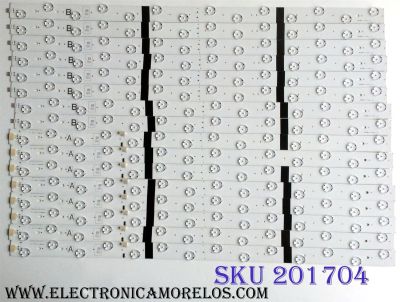 KIT DE LED'S PARA TV VIZIO (16 PIEZAS) / NUMERO DE PARTE Y17 FBC 70" UHD_A TYPE_V03_160927 / Y17 FBC 70" UHD_B TYPE_V01_160927 / 70UH CH19 / E128280 / PANEL S700FUA-4 / MODELO M70-E3 - Imagen 1