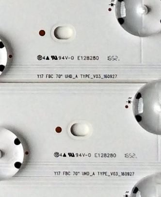 KIT DE LED'S PARA TV VIZIO (16 PIEZAS) / NUMERO DE PARTE Y17 FBC 70" UHD_A TYPE_V03_160927 / Y17 FBC 70" UHD_B TYPE_V01_160927 / 70UH CH19 / E128280 / PANEL S700FUA-4 / MODELO M70-E3 - Imagen 5