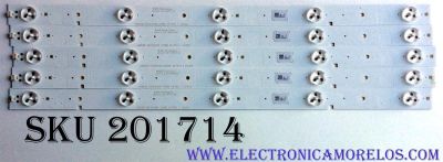 KIT DE LED'S PARA TV HISENSE / INSIGNIA ((INCOMPLETO SOLO 5 PIEZAS)) / NUMERO DE PARTE 1131319 / 2013CHI400 / 2013CHI400 3228N1 05 REV1.0 130625 / PANEL HD400DF-E37 (010)(BBY) / MODELOS 40H4C / 40K200 / 40K20DW / NS-40D420NA16