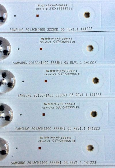 KIT DE LED'S PARA TV HISENSE / INSIGNIA ((INCOMPLETO SOLO 5 PIEZAS)) / NUMERO DE PARTE 1131319 / 2013CHI400 / 2013CHI400 3228N1 05 REV1.0 130625 / PANEL HD400DF-E37 (010)(BBY) / MODELOS 40H4C / 40K200 / 40K20DW / NS-40D420NA16 - Imagen 2