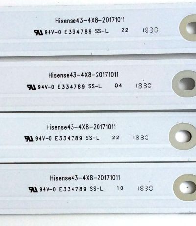 KIT DE LED'S PARA TV (4 PIEZAS) / HISENSE HISENSE43 1187919 / 08348 / E334789 SS-L / 4X8-20171011 / PANEL JHD425S1U51-L2\S0\GM\ROH / MODELO 43RGE - Imagen 2
