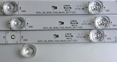 KIT DE LED'S PARA TV (3 PIEZAS) / INSIGNIA SVZC_39_3030_7LED_REV03_20171201 / E78030 / 532Y3850M01 / RUNTKD070 / MODELO NS-39D31DNA19 - Imagen 2