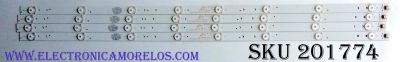 KIT DE LED'S PARA TV (4 PIEZAS) / ELEMENT 303TH390044 / 303TH390042 / PY64034 / E320262 / TFGJ39D08-ZC21FG-03 / 910-390-1019 / 910-390-1017 / TH390M13 / TH390M11 / PANEL'S T390-DXB-DLED / LC390TA2A MODELO ELEFW3916