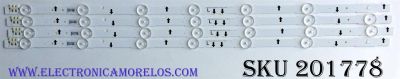 KIT DE LED'S PARA TV (4 PIEZAS) / SAMSUNG D4GE-320DC1-R2 / BN96-30442A / PANEL CY-GH032CSLV1H / MODELOS UN32H5500 / UN32H6350 / UN32J6300 / UE32H5570 / UA32J5500 / LT32E316 / HG32NE478 / LH32DCEMLGC/XL / LH32DCEMLGP / MODELOS COMPATIBLES EN DESCRIPCION