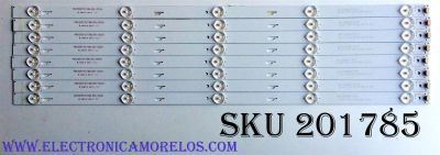 KIT DE LED'S PARA TV (8 PIEZAS) / INSIGNIA 4C-LB550T-GY2 / 3 L07 C73 VF16 N57 D 217 / PB15D572173BL051-002H / PANEL ST5461B05-2 / LVF550CSDX E6 V4 / MODELO NS-55D421NA16