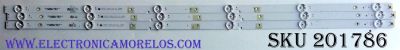 KIT DE LED'S PARA TV (3 PIEZAS) / SHARP SJ.H0.D4000601-3030AS-M-HF / 1.14.HBMD400001 / 180514 / 07L1-F8-1-H0.D400S02-14838-RT1001 / PANEL T390HVN04.0XL / MODELO LC-39LE55IU