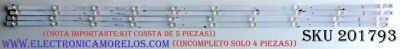 KIT DE LED'S PARA TV ((INCOMPLETO SOLO 4 PIEZAS)) / SHARP JL.D580A1330-365AS-M / 1199904 / JL.D580A1330-365AS-M_V02 / PANEL CV580U2-T01 / MODELOS LC-58Q7330U / LC-58Q620U