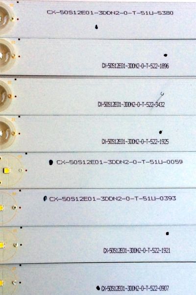 KIT DE LED'S PARA TV (8 PIEZAS) / INSIGNIA 500TV03 V0 / CX-50S12E01 / E74739 / CX-50S12E01-3DDN2-0-T-522 / PANEL T500HVN07.5 / 96.50S12.C01 / PANEL NS-50D420NA16 - Imagen 3