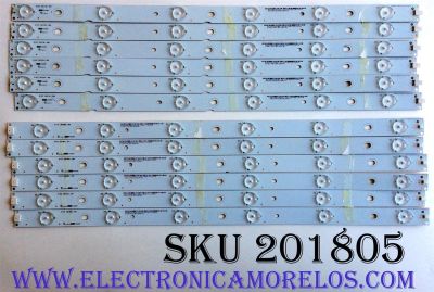 KIT DE LED'S PARA TV (12 PIEZAS) / HISENSE 1179736 / SVH550AQ0 / PC64438 / E320262 / SVH550AQ0_Rev00_RJW1_7LEDX10_161108 / PANEL HD550K3U52\S6\GM\CKD\ROH / MODELO 55H60