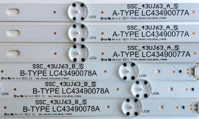 KIT DE LED'S PARA TV (6 PIEZAS) / LG A-TYPE LC43490077A / B-TYPE LC43490078A / LC43490077A / LC43490078A / SSC_43UJ63_A_S / SSC_43UJ63_B_S / SSC_43UJ63_7LED_REV01_170930 / LGD43077 / PANEL NC430DGG-AAFX3 / 43UJ6300-UA / 43UJ6300-UA.BUSYLJM - Imagen 4