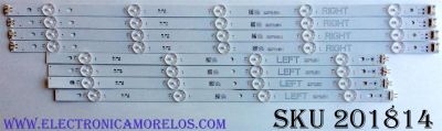 KIT DE LED´S PARA TV LG 8 PIEZAS ORIGINALES / NUMERO DE PARTE NC490DGG-AAGX1 / GAN01-1380A-P1 / GAN01-1379A-P1 / L17C / SSEZS / L17CSSEZS / PANEL NC490DGG / MODELO 49UK6300PUE / 49UK6090PUA / 49UM6900PUA / 49UM6950DUB