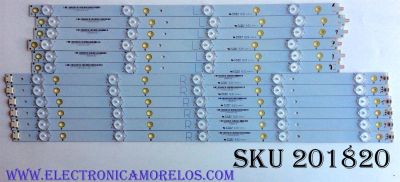 KIT DE LED'S PARA TV (12 PIEZAS) / TOSHIBA / 11800874-A0 / 11800875-A0 / 11800874 / 11800875 / E465853 / 01R38-D / 01R37-D / PANEL C500LD-GF61 REV.01 / MODELO 50L420U