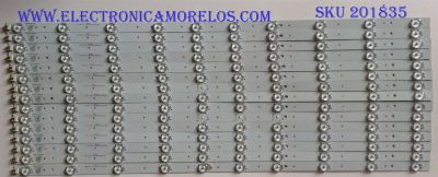 KIT DE LED'S PARA TV (15 PIEZAS) / ROHS / CRH-M653535101539 / TEST001 / PANEL T645HF01 V0 XR-2  ROHS / MODELO SE65GY25