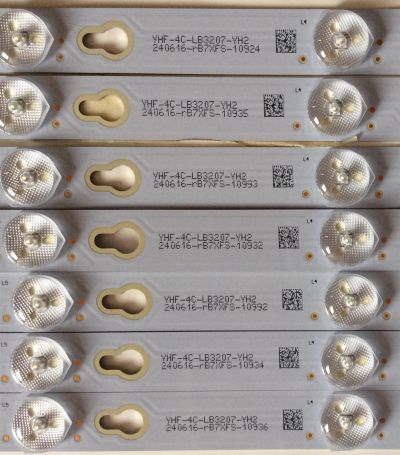 KIT DE LED'S PARA TV TCL ((INCOMPLETO 7 PIEZAS)) / NUMERO DE PARTE TOT_55D2700_UD_8X7_3030C_V1 / YHA-4C-LB3207-YH2 / 006-PK1K3465A / 30355006212E / T0T_55D2700_UD_8X7_3030C_V1 / PANEL LVU550CS0T E1 / MODELO 55US57 / 55US57TGAA - Imagen 3