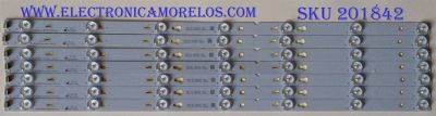 KIT DE LED'S PARA TV TCL ((INCOMPLETO 7 PIEZAS)) / NUMERO DE PARTE TOT_55D2700_UD_8X7_3030C_V1 / YHA-4C-LB3207-YH2 / 006-PK1K3465A / 30355006212E / T0T_55D2700_UD_8X7_3030C_V1 / PANEL LVU550CS0T E1 / MODELO 55US57 / 55US57TGAA