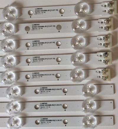 KIT DE LED'S PARA TV ((INCOMPLETO)) /  SAMSUNG BN96-39055A / BN96-39056A / D3GE-550SMA-R1 / D3GE-550SMB-R0 / SUSTITUTAS BN96-28772A / BN96-28773A / PANEL CY-DJ055BGHV1H / MODELOS UN55H6103AFXZP / UE55H6273SSXZG / UA55H6203ARXSJ / UA55H6203ARXTW - Imagen 2