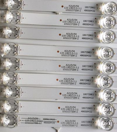 KIT DE LED'S PARA TV HITACHI / RCA / KONKA / JVC (9 PIEZAS) / NUMERO DE PARTE 30349005214 / LED49D05A-ZC29AG-01 / LED49D05B-ZC29AG-01 / 49000M32 / PANEL V500DJ6-QE1 / MODELOS 50C61 / 50U55A / LT-49MA875 / LT-50MA877 - Imagen 2