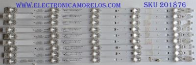 KIT DE LED'S PARA TV HITACHI / RCA / KONKA / JVC (9 PIEZAS) / NUMERO DE PARTE 30349005214 / LED49D05A-ZC29AG-01 / LED49D05B-ZC29AG-01 / 49000M32 / PANEL V500DJ6-QE1 / MODELOS 50C61 / 50U55A / LT-49MA875 / LT-50MA877