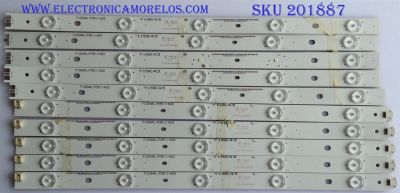 KIT DE LED'S PARA TV (10 PIEZAS) / VIZIO / IC-B-HWX43D496L / F100NAL(P35)I-N02 / Y15E43 / PANEL T430HVN02.0 AUO / MODELO D43-D2