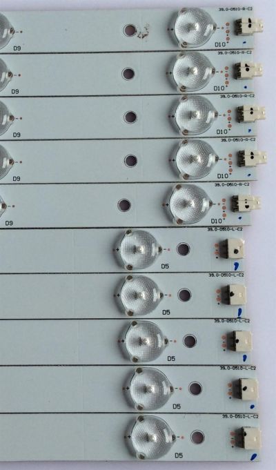 KIT DE LED'S PARA TV (10 PIEZAS) / VIZIO / 39.0-D510-L-C2 / 39.0-D510-R-C2 / EPILB67F7C705-F46 / PANEL TPT390J1 - HVN04 REV:S000E / MODELO E390-A1 - Imagen 2