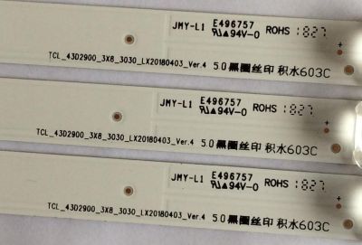 KIT DE LED'S PARA TV TCL ((3 PIEZAS)) / NUMERO DE PARTE 4C-LB4308-YH09J / TCL_43D2900_3X8_3030_LX20180403_VER.4 / 43D2900 / LX20180403 / PANEL LVU430ND1L / MODELOS 43S403 / 43S405 - Imagen 4