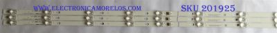 KIT DE LED'S PARA TV TCL ((3 PIEZAS)) / NUMERO DE PARTE 4C-LB4308-YH09J / TCL_43D2900_3X8_3030_LX20180403_VER.4 / 43D2900 / LX20180403 / PANEL LVU430ND1L / MODELOS 43S403 / 43S405