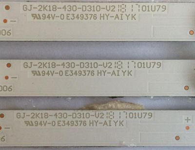 KIT DE LED´S PARA TV ( 3 PIEZAS ) / SHARP / GJ-2K18-430-D310-V2 / 210BZ10D0BCC8BH00D / 18233 / EILG4232F53X / PANEL 430H3-HVN01.U / MODELO LC-43LB601U  - Imagen 3