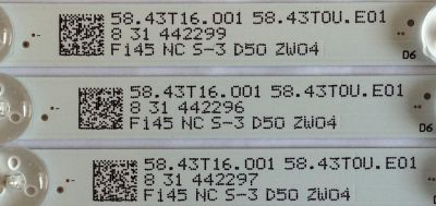 KIT DE LED´S PARA TV ( 3 PIEZAS ) / SAMSUNG / 58.43T16.001 / LBM430M0801-DM-3 (0) / 58.43T0U.E01 / MODELO UN43NU6900FXZA AZ02  - Imagen 3